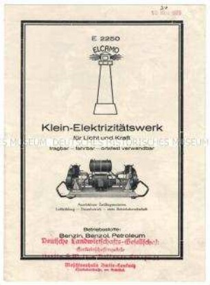 Klein-Elektrizitätswerk für Licht und Kraft