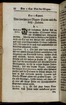 Das 5. Capitel. Von den hitzigen Magen-Darm- und Gekröß-Fiebern.
