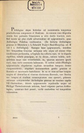 De Anthologiae Palatinae epigrammatis sepulcralibus