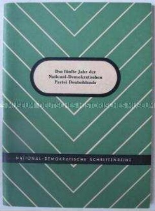 Rechenschaftsbericht des Parteivorstandes an den 5. NDPD-Parteitag (National-Demokratische Schriftenreihe, Heft Nr. 24)