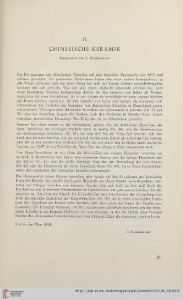 II. Chinesische Keramik (Nr. 48 - 99)