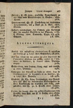 427-430, Livres étrangers.