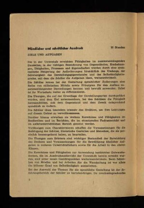 Mündlicher und schriftlicher Ausdruck