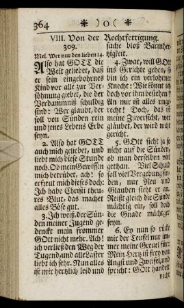VIII. Von der Rechtfertigung. - IX. Vom Heil. Abendmahl.