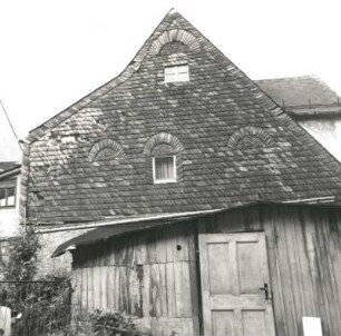 Colditz, Kirchgasse 4. Wohnhaus (18. Jh.). Giebelfront