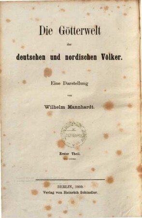 Die Götter der deutschen und nordischen Völker : eine Darstellung