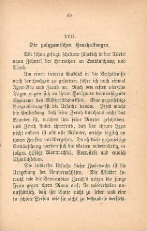 XVII. Die polygamischen Haushaltungen