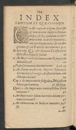 Index Capitum Et Quaestionum.