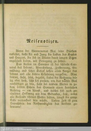 Reisenotizen