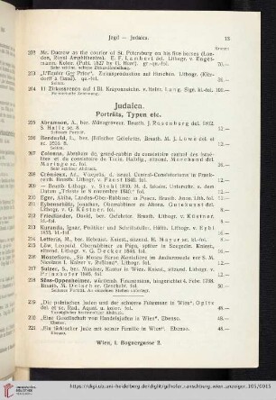 Judaica. Porträts, Typen etc (Nr. 205 - 227)