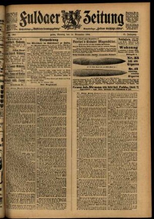 Zweite Ausgabe vom Montag, den 14. November 1904.