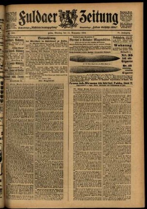 Zweite Ausgabe vom Montag, den 14. November 1904.