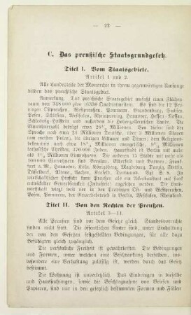 C. Das preußische Staatsgrundgesetz