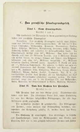 C. Das preußische Staatsgrundgesetz