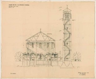 Bestelmeyer, German; Bamberg (Bayern); Ev. Erlöserkirche - Querschnitt gegen den Altar