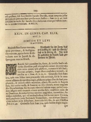 XXIV. In Genes. Cap. XLIX. vers. 7. Simeon Et Levi Iracvndi.