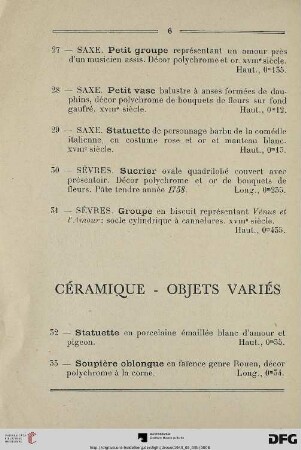 Céramique – Objets variés (Nr. 32-51)