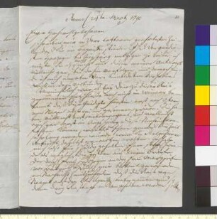 Brief von Reiffenstein, Johann Friedrich an Goethe, Johann Wolfgang von