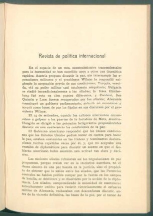 Revista política internacional