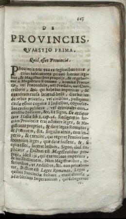 De Provinciis.