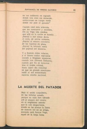 IV La muerte del payador