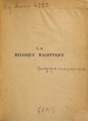 La Belgique maçonnique
