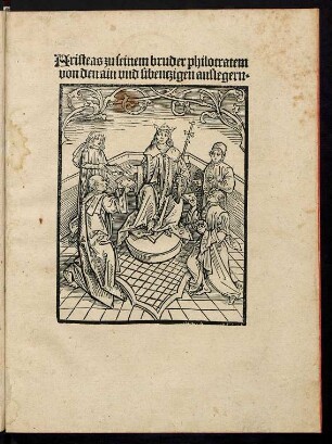 Aristeas zu seinem bruder philocratem || von den ain vnd sibentzigen auslegern.||[Übers.v. (Dietherichen Reysach von || bruxsall ... ||)]