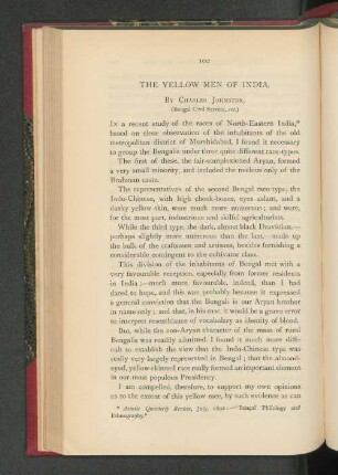 The Yellow Men of India.