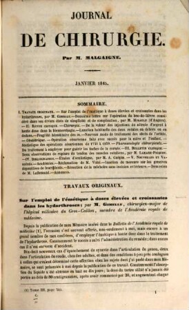 Journal de chirurgie. 3. 1845