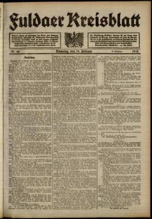 Ausgabe vom Dienstag, den 19. Februar 1918.