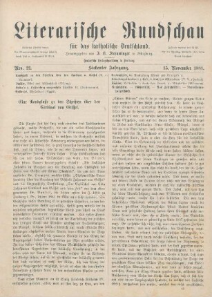 681-690 Eine Randglosse zu den Schriften über den Cardinal von Geissel