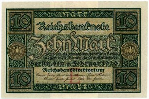 Geldschein, 10 Mark, 6.2.1920