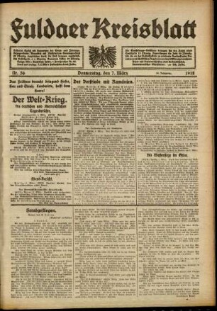 Ausgabe vom Donnerstag, den 07. März 1918.