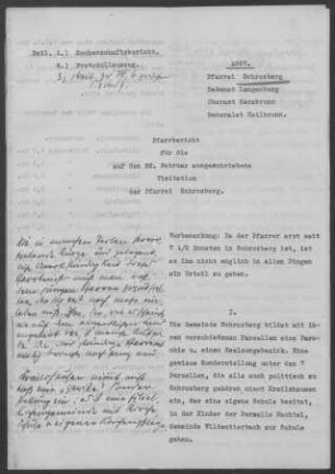 Schrozberg-Krailshausen: Pfarrbericht 1927