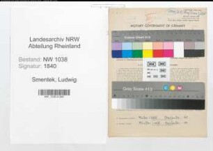 Entnazifizierung Ludwig Smentek , geb. 26.10.1898 (Metzger)