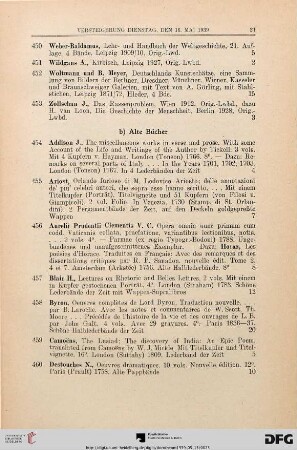b) Alte Bücher (Nr. 454-510)