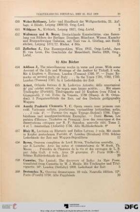 b) Alte Bücher (Nr. 454-510)