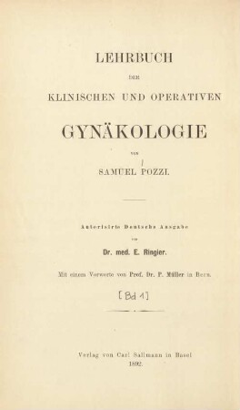 [1]: Lehrbuch der klinischen und operativen Gynäkologie