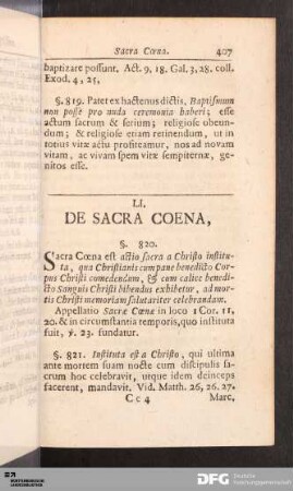 LI. De Sacra Coena.