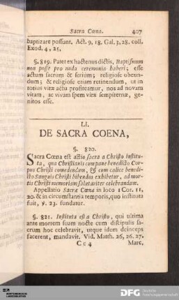 LI. De Sacra Coena.