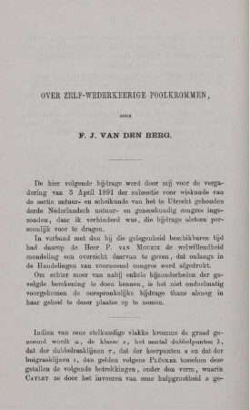 Over zelf-wederkeerige poolkrommen.
