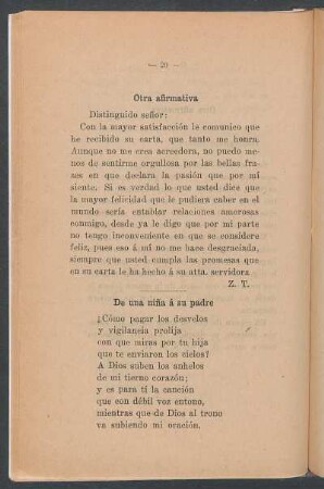 De una niña á su padre