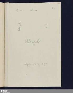 Nr. 185. Weigel, Karl Christian Leberecht