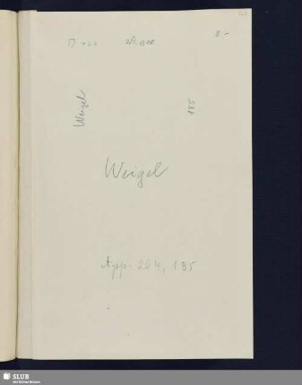 Nr. 185. Weigel, Karl Christian Leberecht
