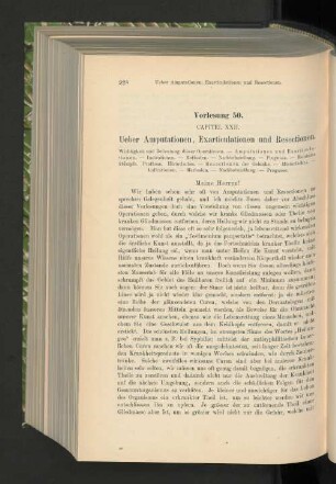 Capitel XXII. Ueber Amputationen, Exarticulationen und Resectionen.