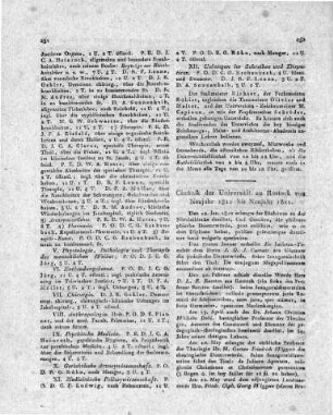 Chronik der Universität zu Rostock von Neujahr 1810 bis Neujahr 1811.