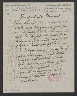 Brief an Robert Freund : 07.05.1908