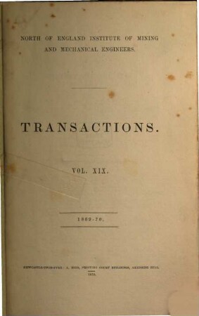 Transactions. 19. 1869/70 (1870)