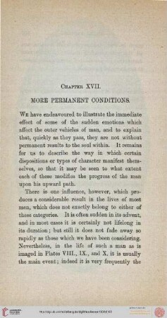 XVII. More permanent conditions
