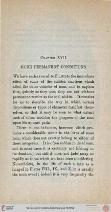 XVII. More permanent conditions